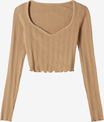 Bershka Sweater in Brown: front