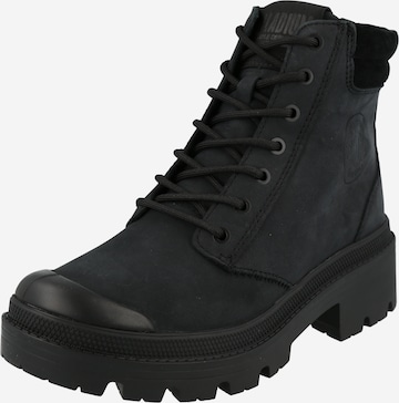 Palladium - Botines con cordones 'BASE' en negro: frente