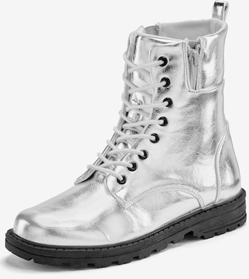 LASCANA Schnürstiefelette in Silber: Vorderseite