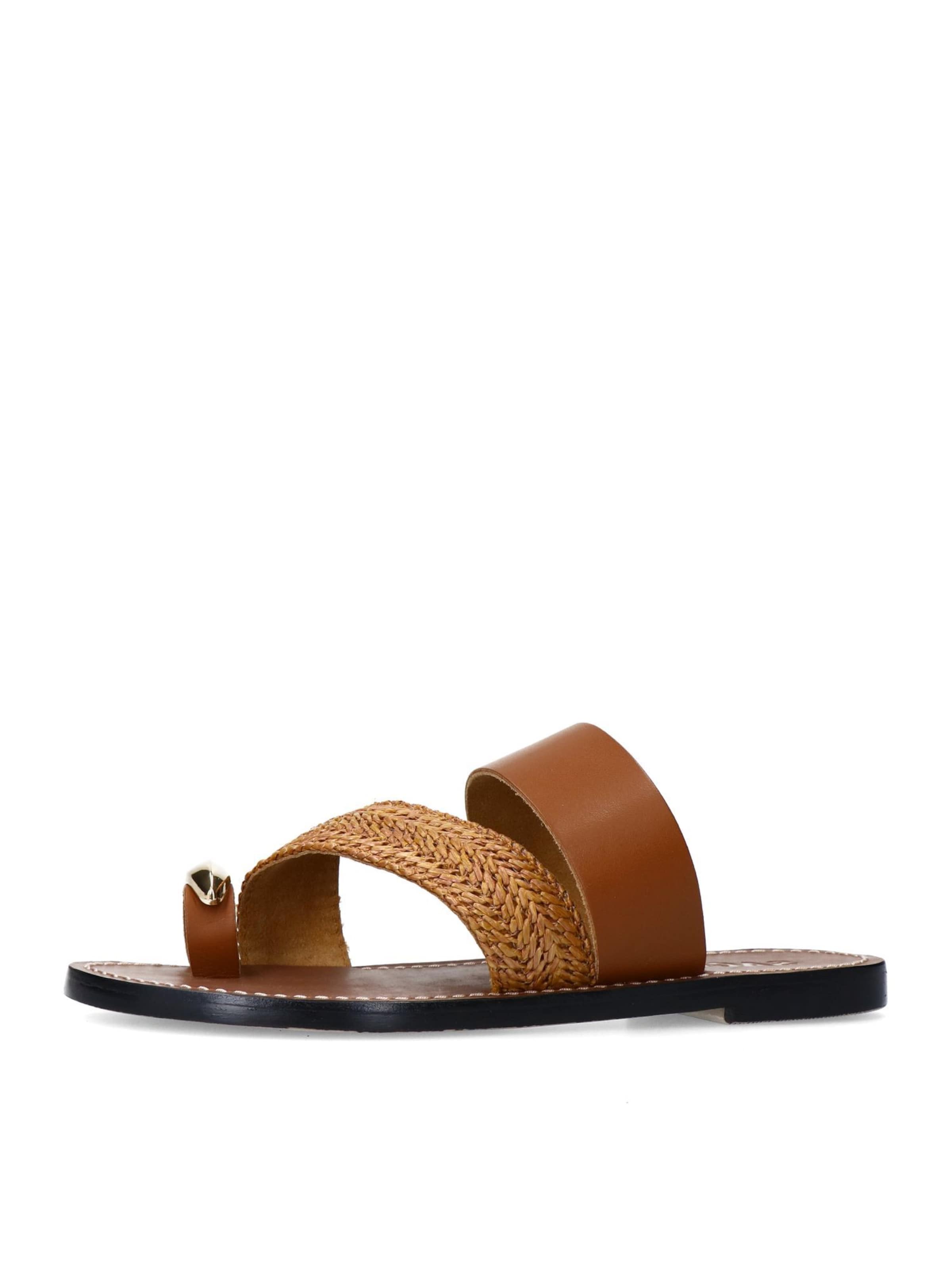 Tongs SACHA en marron : devant