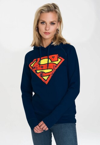 LOGOSHIRT Sweater 'DC - Superman Logo' in Blue: front