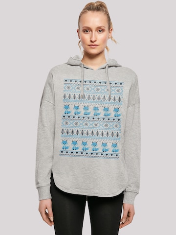 F4NT4STIC Sweatshirt 'Christmas Fuchs Weihnachten ' in Grijs: voorkant