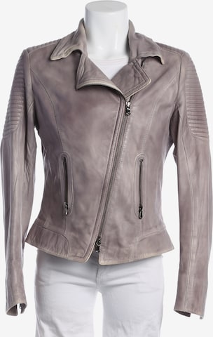 Schyia Lederjacke / Ledermantel L in Lila: Vorderseite