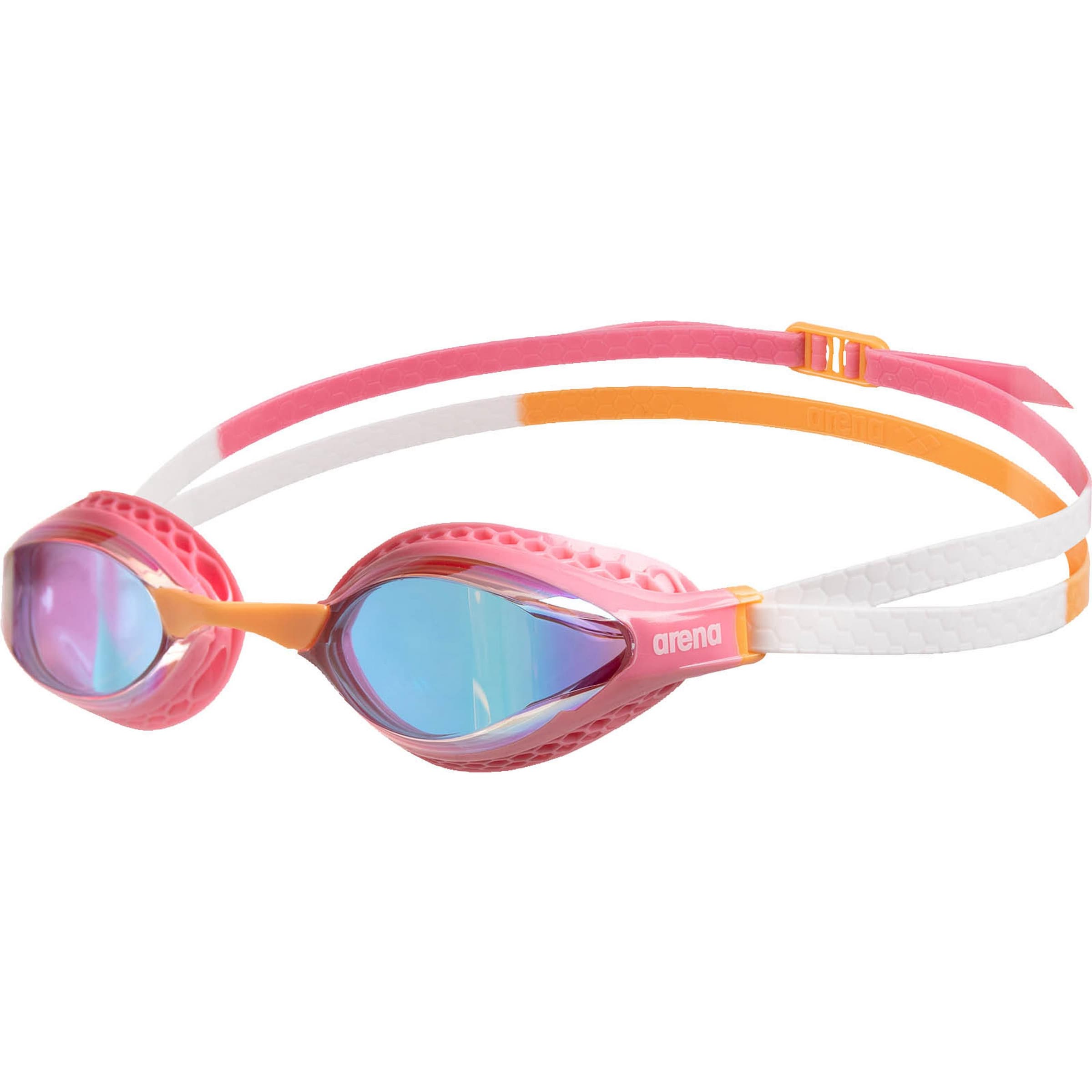 ARENA Schwimmbrille 'Air-Speed Mirror' in XS-XL in blau / orange / pink / weiß, Produktansicht