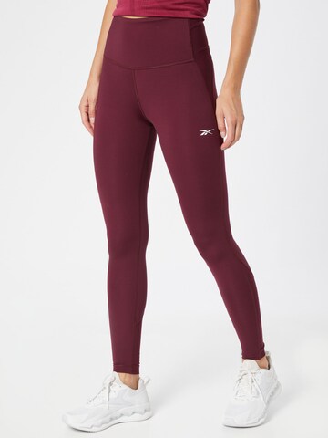 Skinny Pantaloni sport de la Reebok pe roșu: față