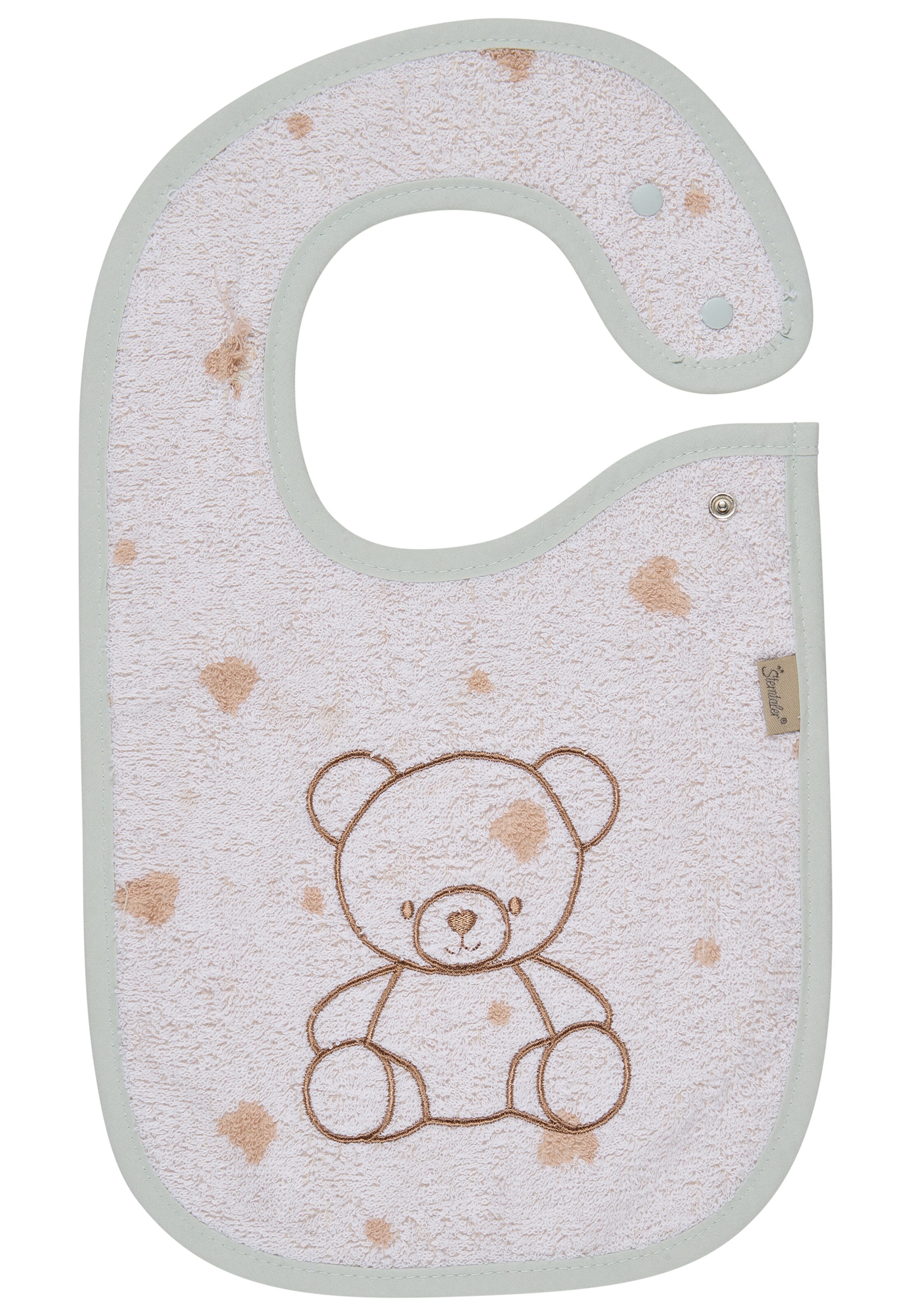 STERNTALER Bib 'Bär Bo' in White