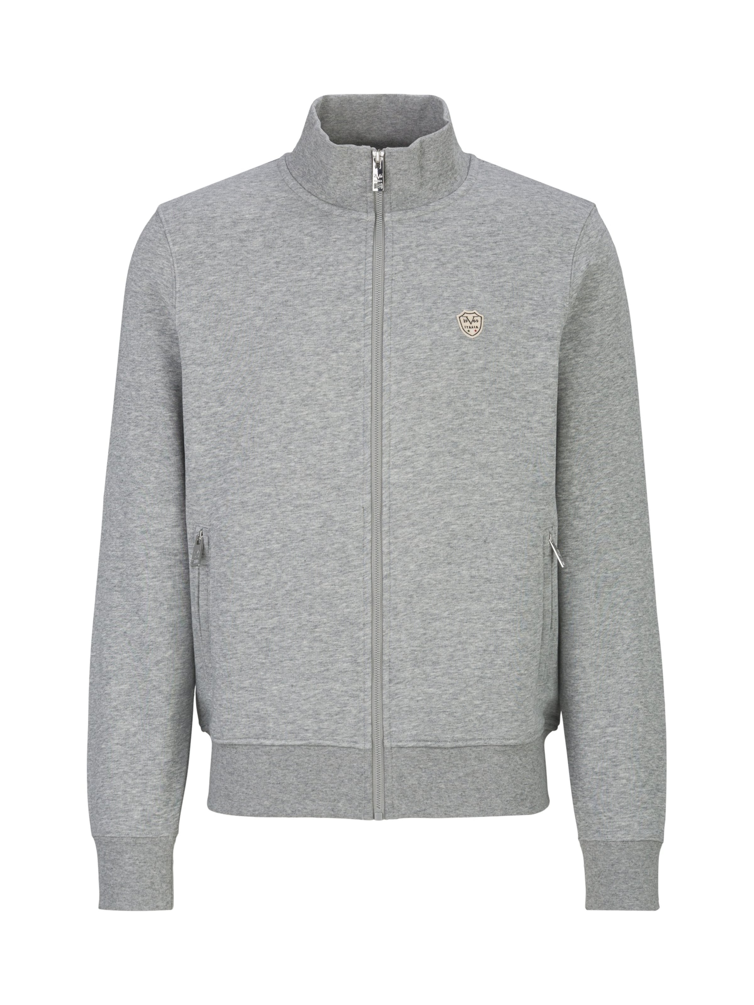 19V69 ITALIA Sweatvest ' Zaan ' in Grijs: voorkant
