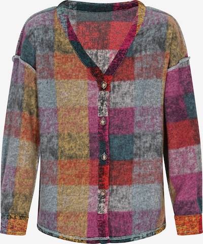 Kardiganas iš ebeeza, spalva – mėlyna / margai pilka / šviesiai oranžinė / rožinė, Prekių apžvalga