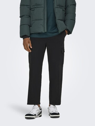 Loosefit Pantalon 'ONSSinus' Only & Sons en noir : devant