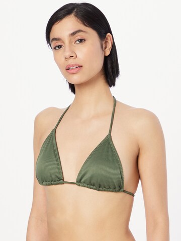 Cotton On Body Triangle Bikini Top in Green: front