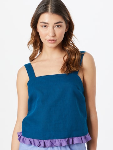 Camicia da notte 'KARLA' di Dora Larsen in blu: frontale