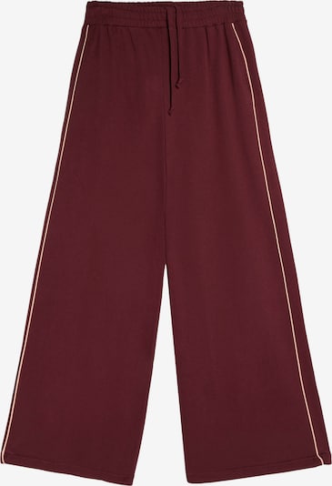 Bershka Housut 'DANCERS DREAM' koossa 34 värissä viininpunainen / valkoinen, Tuotenäkymä