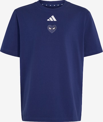 ADIDAS SPORTSWEAR - Camisa funcionais 'Marvel Spider-Man' em azul: frente