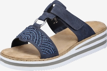 Rieker Mules in Blue: front