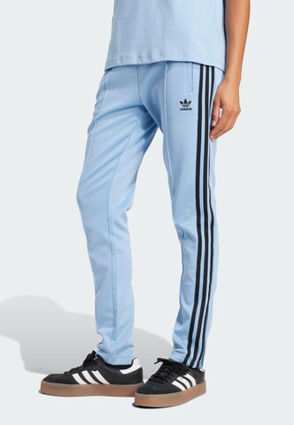 Coupe slim Pantalon 'Adicolor' ADIDAS ORIGINALS en bleu : devant