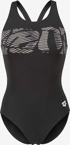 ARENA Bustier Uimapuku 'GRAPHIC V BACK' värissä musta: etupuoli