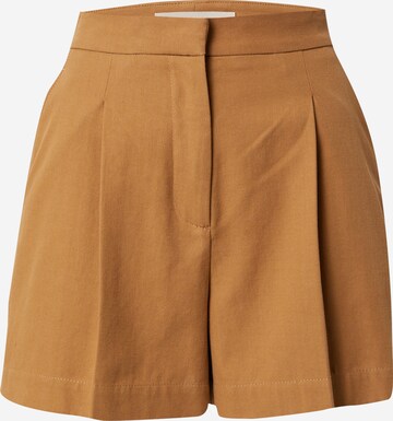 Vanessa Bruno Regular Pleat-Front Pants 'VALENTINA' in Brown: front