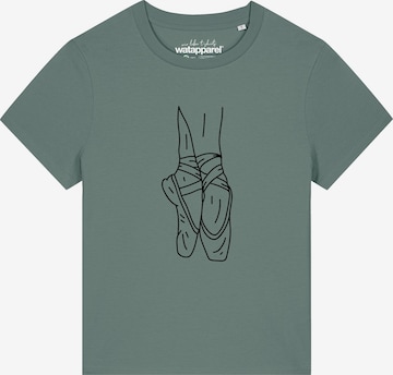 Watapparel Shirt 'Ballett Spitze' in Groen: voorkant