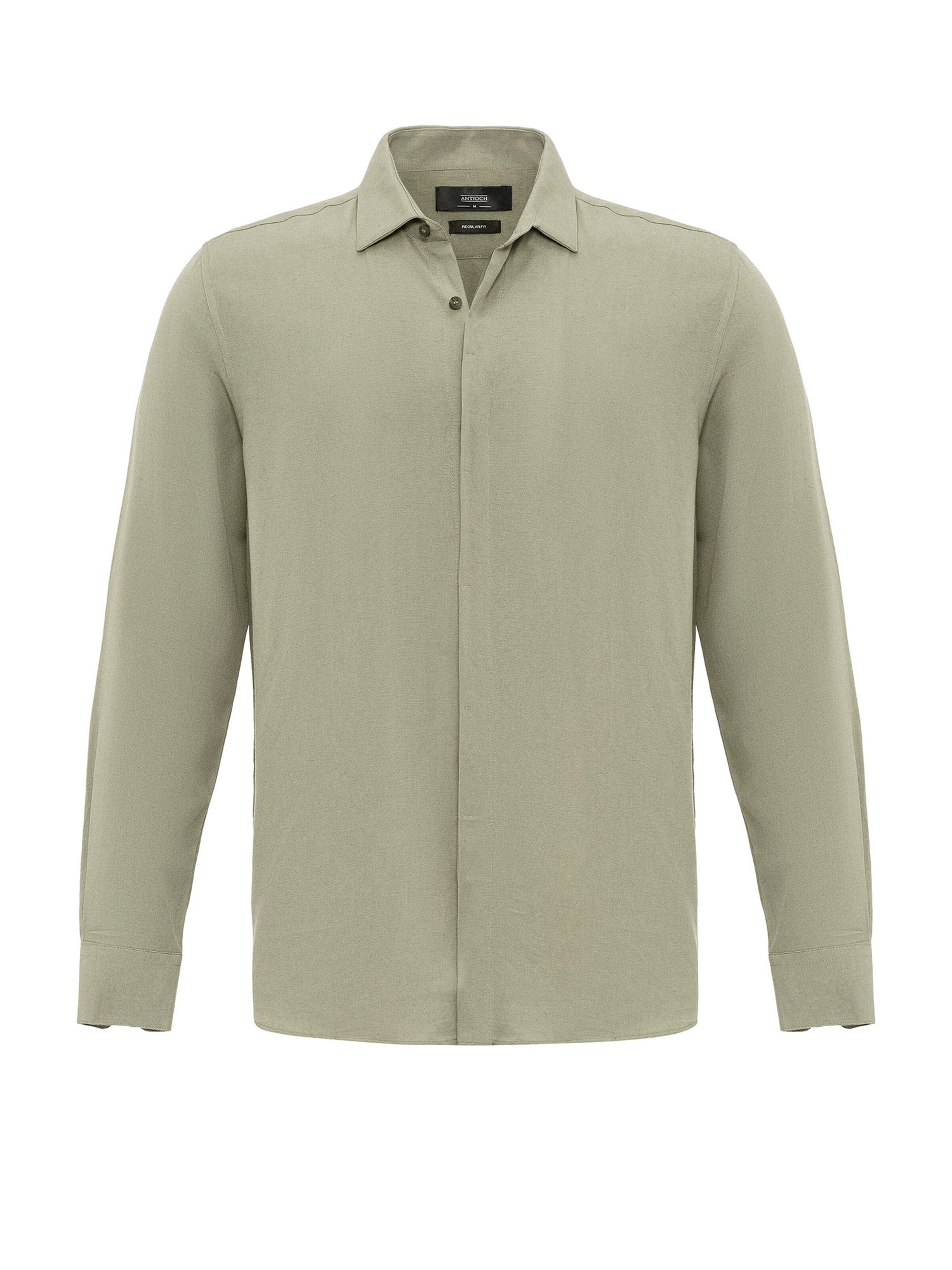 Antioch Regular fit Риза в зелено: отпред