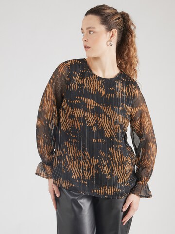 Camicia da donna 'CARAZELEA' di ONLY Carmakoma in nero: frontale