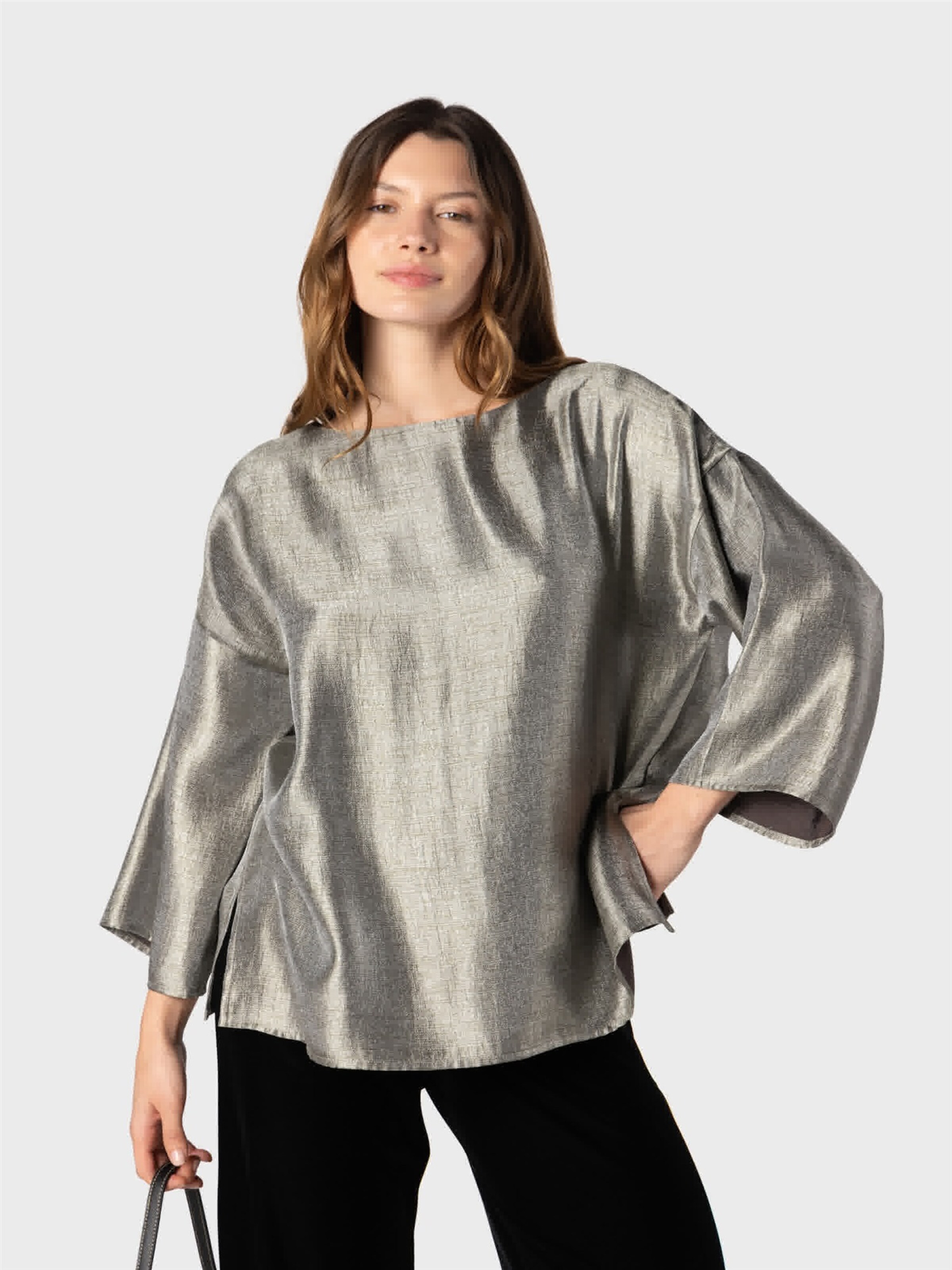 NAULOVER Blouse ' ' in Silver: front