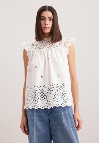 SEIDENSTICKER Blouse in Wit: voorkant