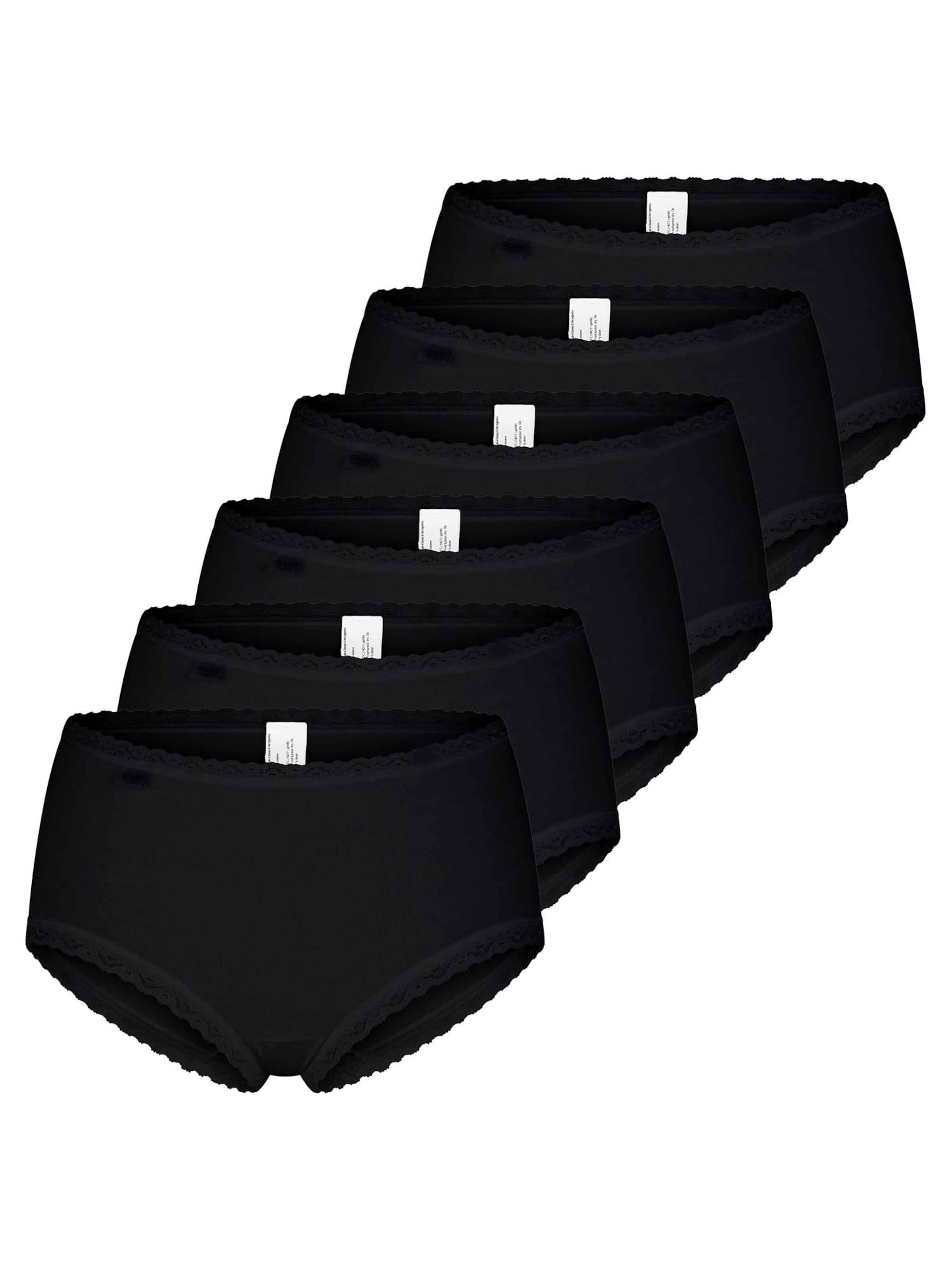 SLOGGI Slip '24/7 Cotton Lace' in Black: front