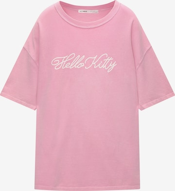 Pull&Bear Shirt 'HELLO KITTY' in Roze: voorkant