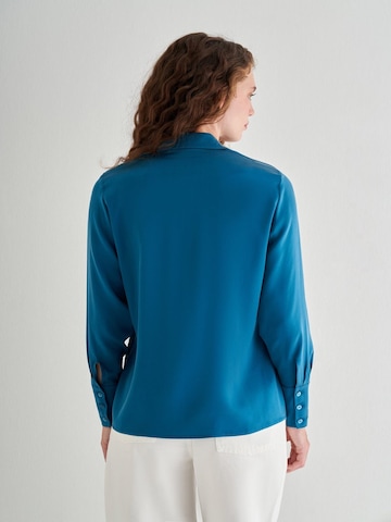 SILK & CASHMERE Shirt in Blauw