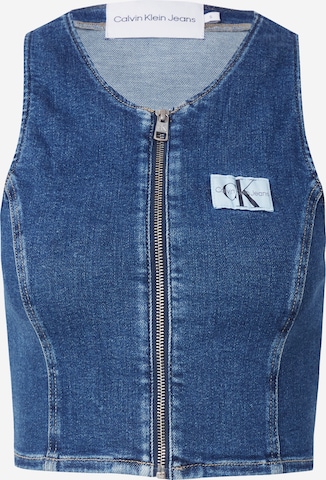 Calvin Klein Jeans Топ в синьо: отпред