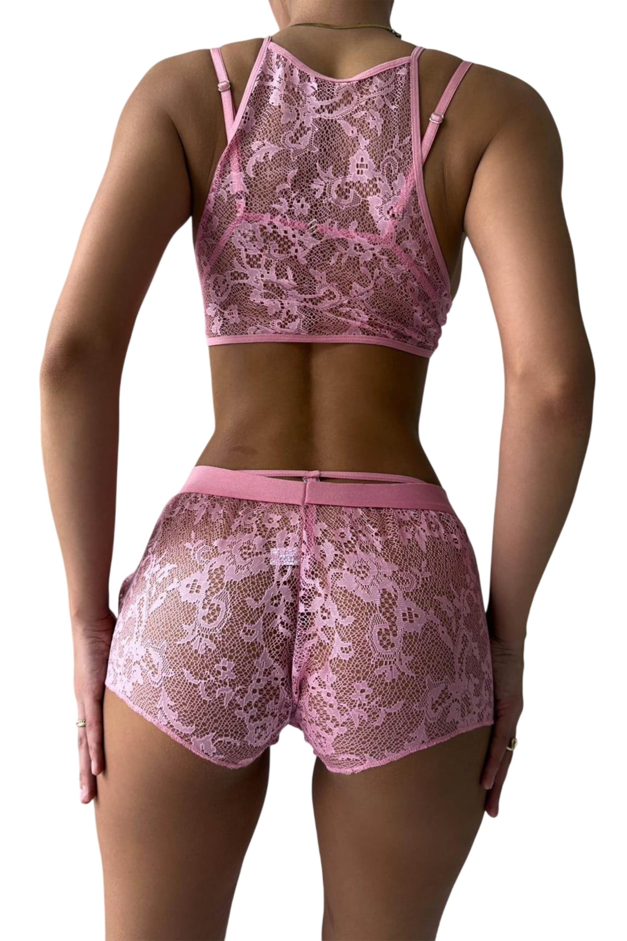 C&City High neck Ondergoedsets in Roze: voorkant