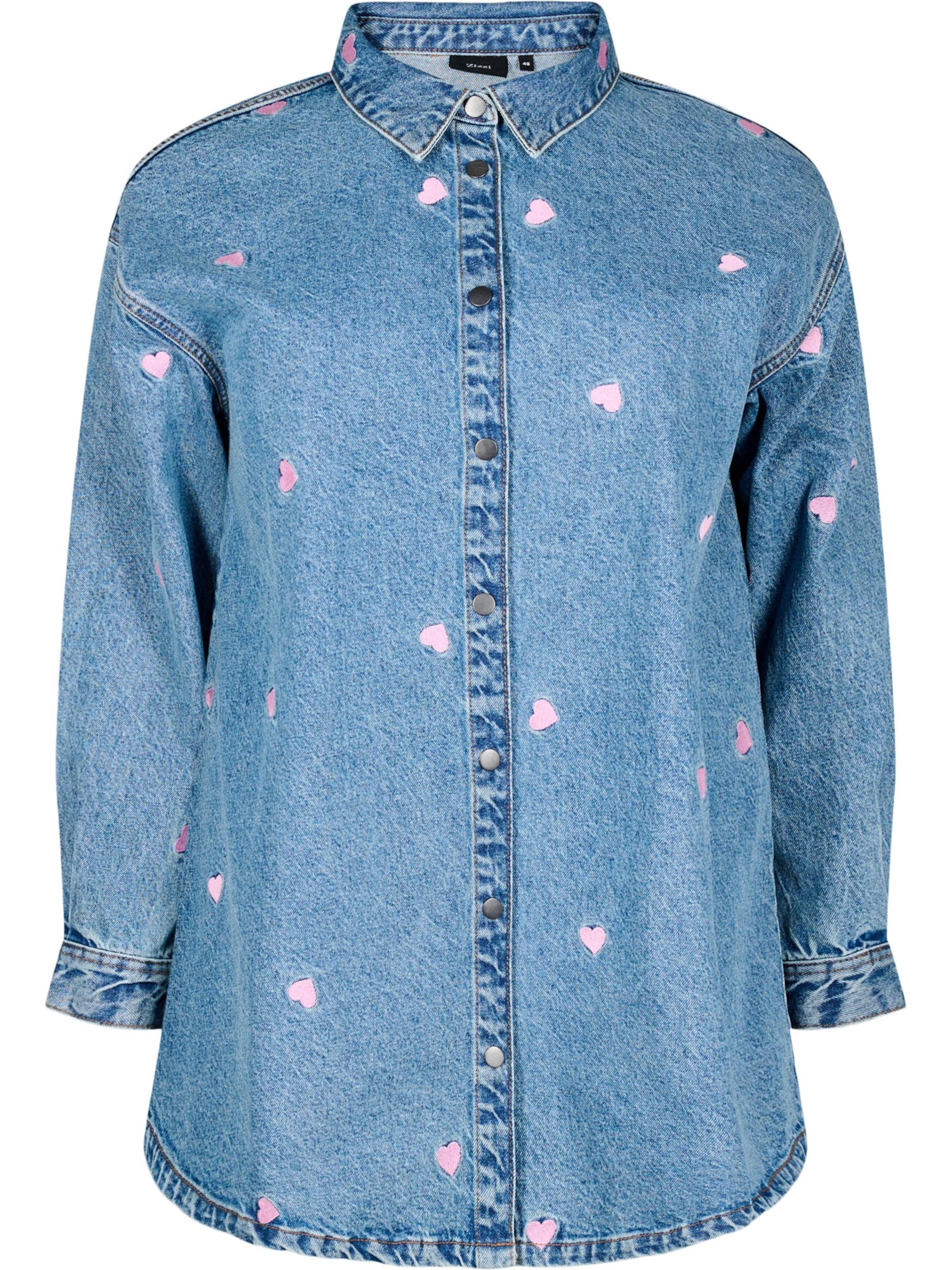 Zizzi Блузка 'FLOWER' в Синий: спереди