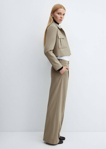 MANGO Wide leg Pleat-Front Pants 'Dakota' in Beige