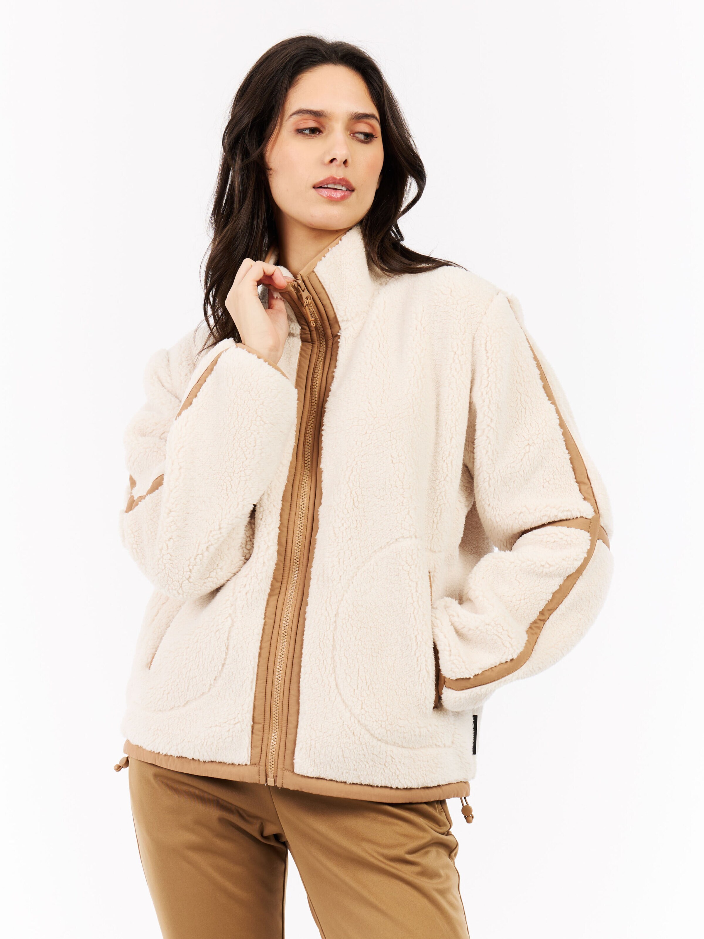 PROTEST Fleece Jacket 'PRTRed' in Brown: front