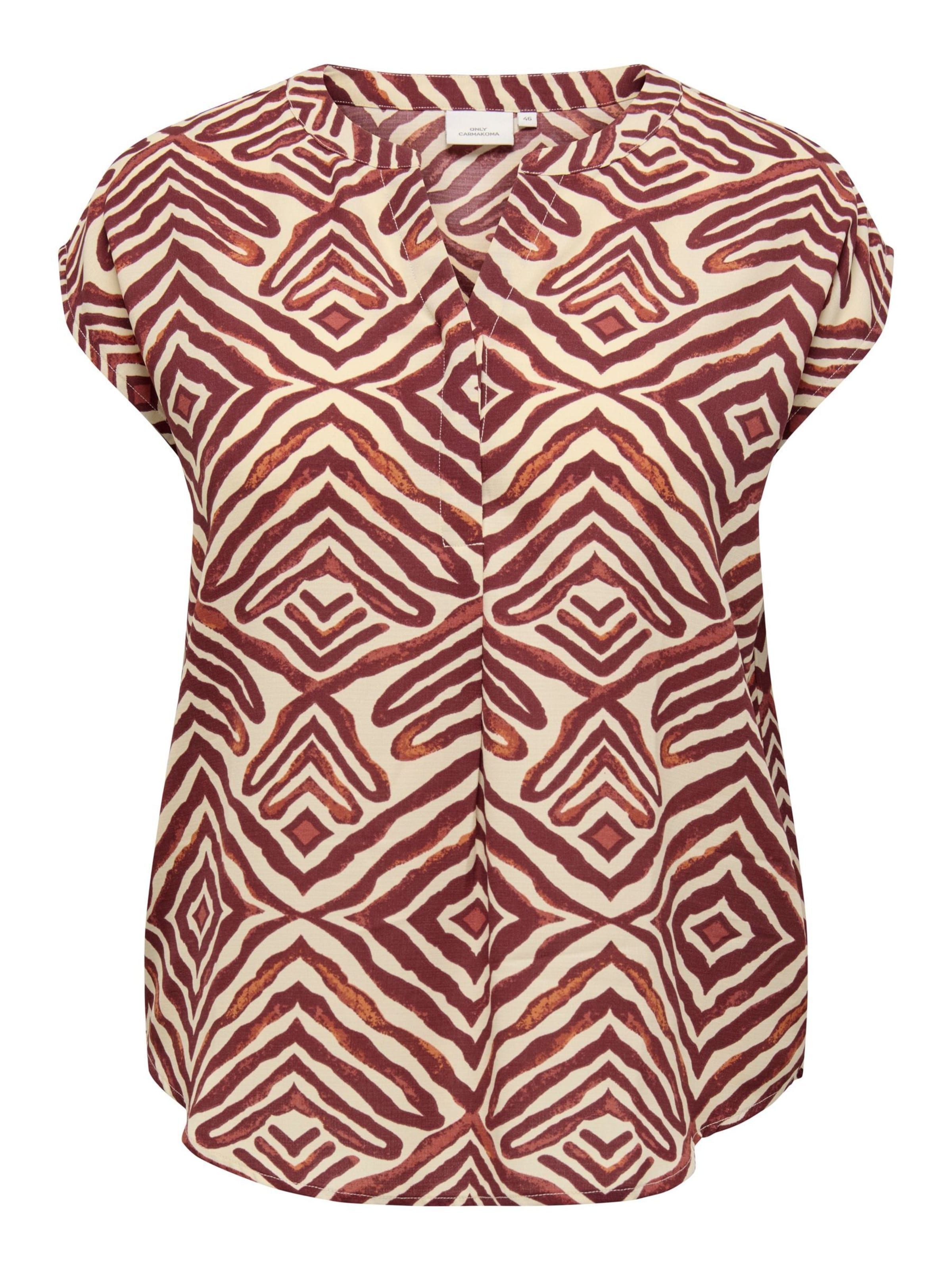 ONLY Carmakoma Blouse 'CARShilla' in Bruin: voorkant