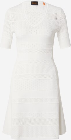 BOSS Knitted dress 'C_Fanube' in White: front