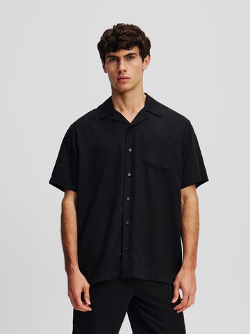 Karl Lagerfeld Comfort fit Button Up Shirt 'Kameo' in Black: front