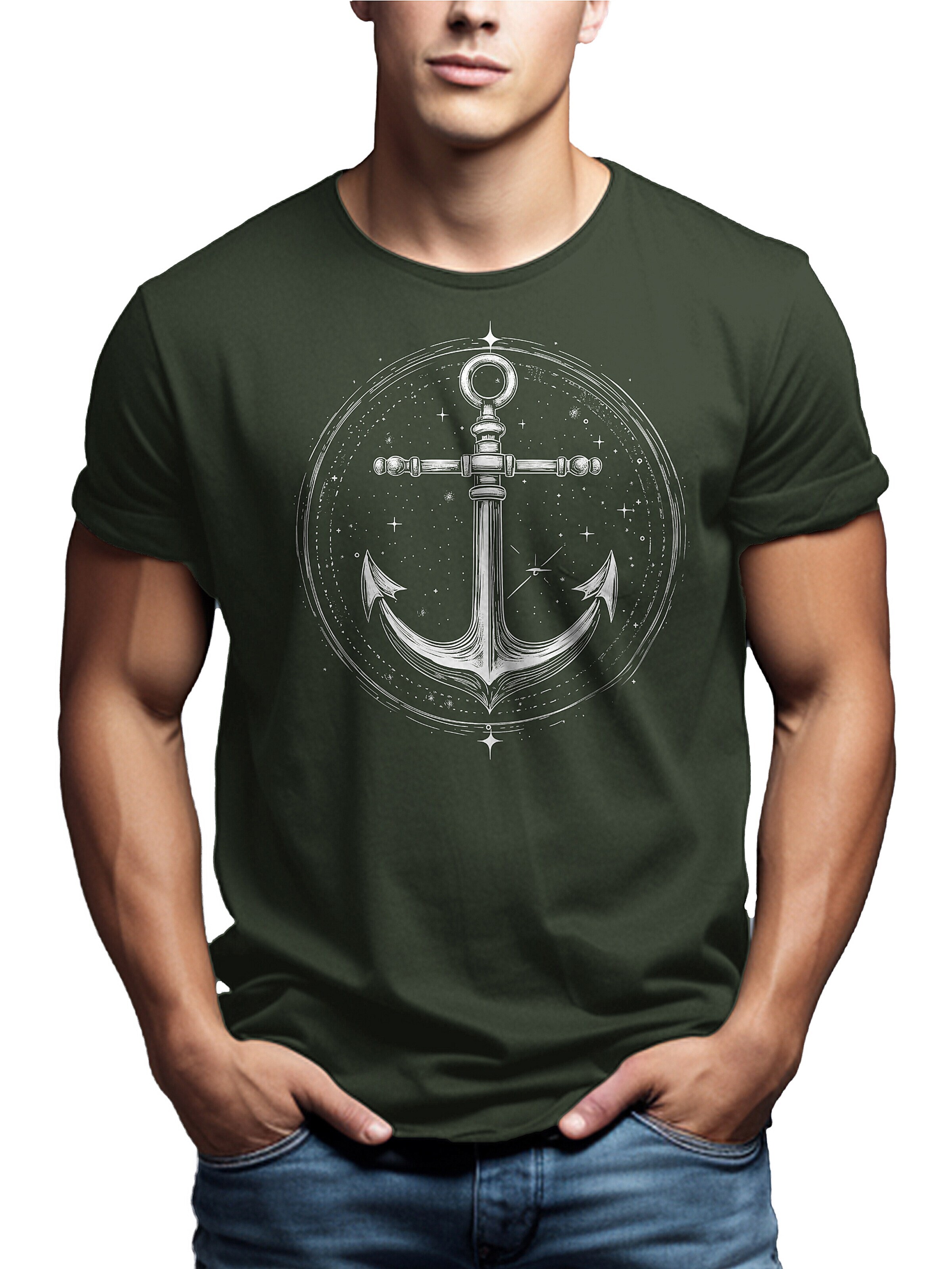 MAKAYA Shirt 'Space Anchor' in Green