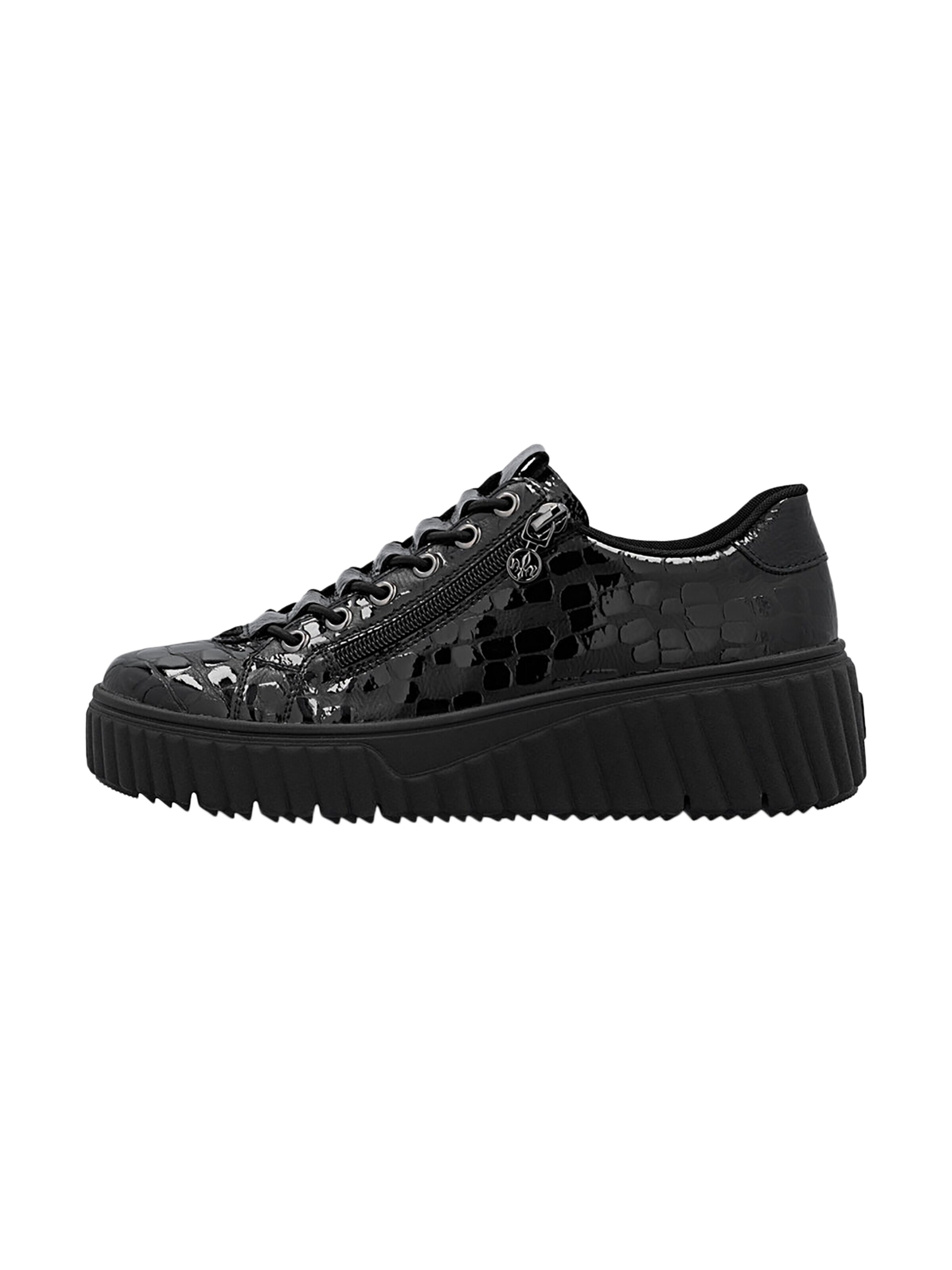 Chaussure de sport à lacets 'Lando Low-Top-Sneaker aus Leder' Rieker en noir : devant