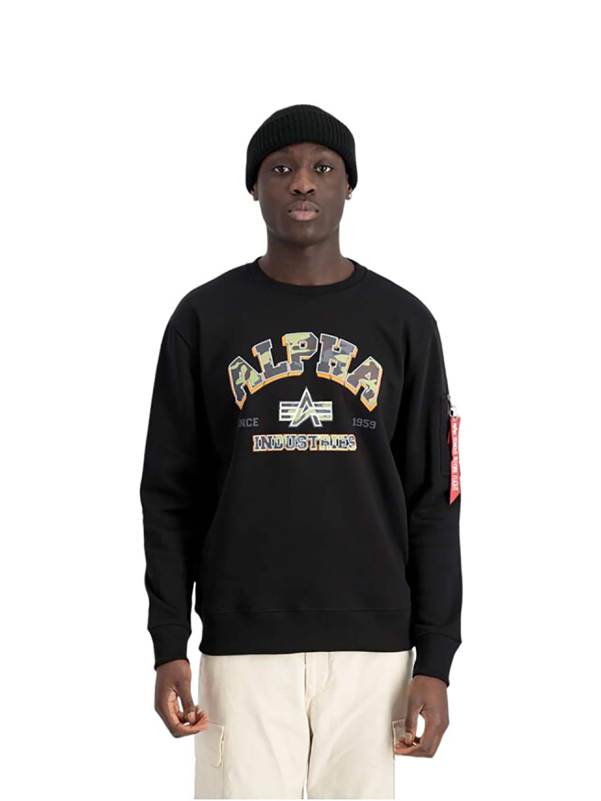 ALPHA INDUSTRIES Sweatshirt 'College'‌ in Schwarz