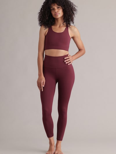 Hey Honey Leggings 'Cropped' en prune, Vue avec produit