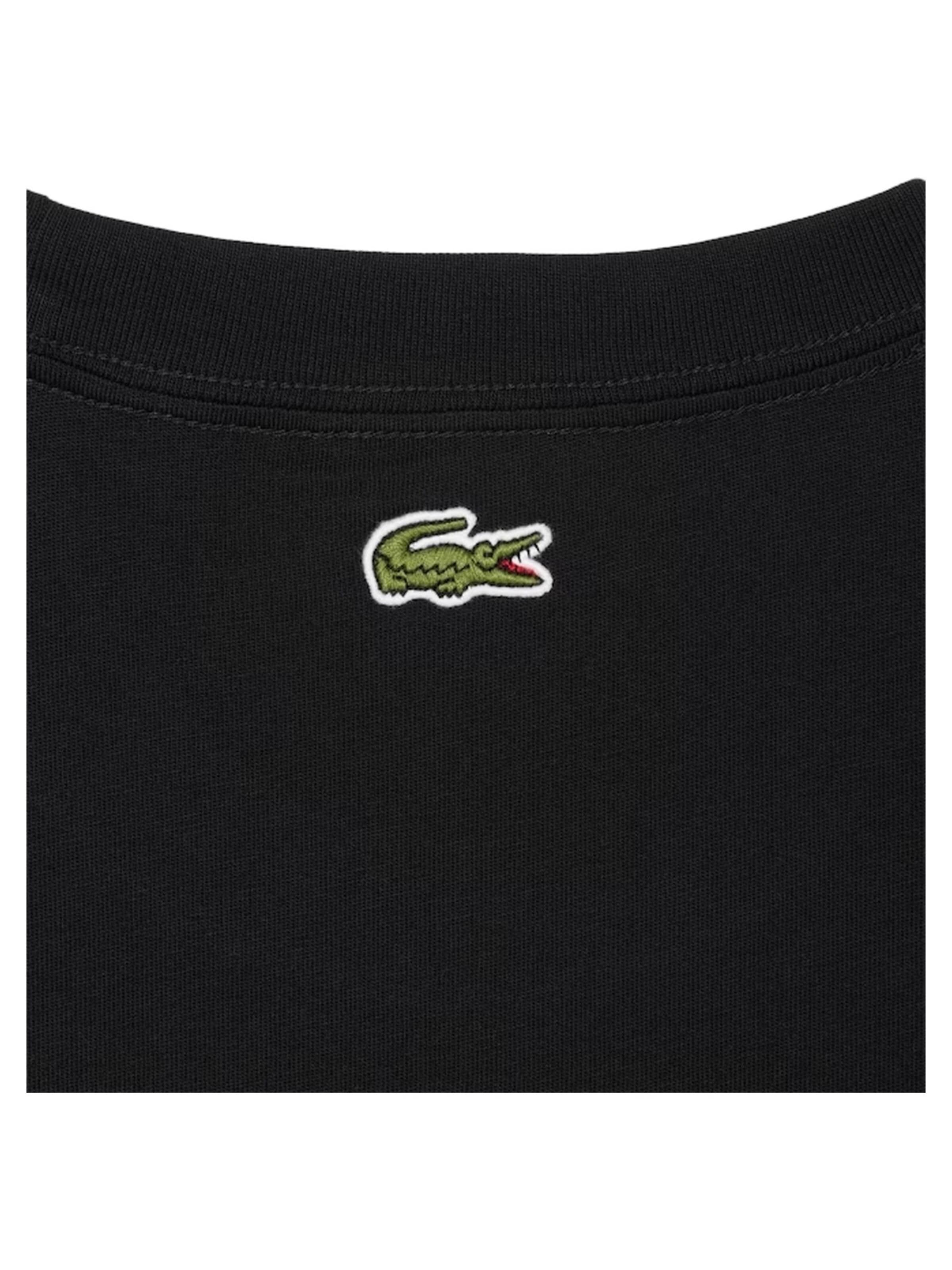 LACOSTE - Camisa 'Camiseta lacoste negra back embroidered racket tee' em preto