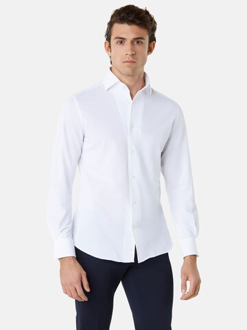 Regular fit Camicia di Boggi Milano in bianco: frontale