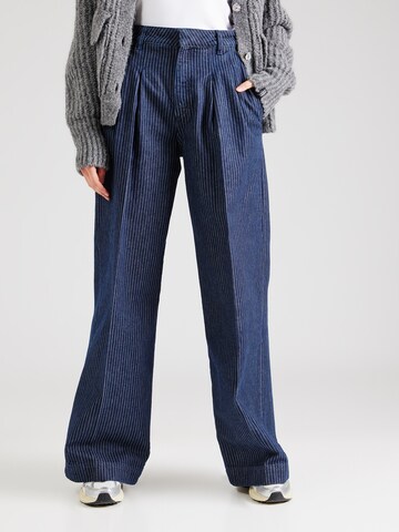 HUGO Wide leg Pleated Jeans 'Gisari' in Blue: front