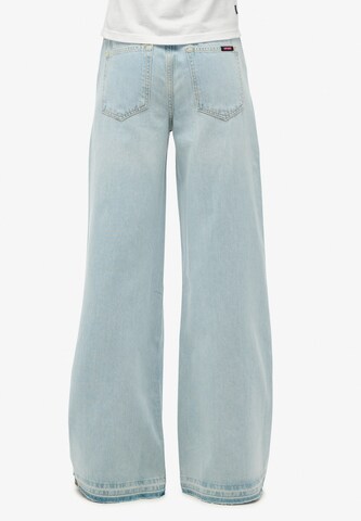 Superdry Wide leg Jeans in Blauw: voorkant