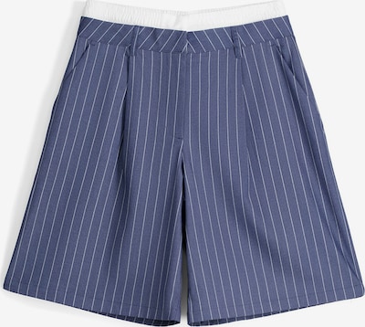 Bershka Plisované nohavice - námornícka modrá / biela, Produkt