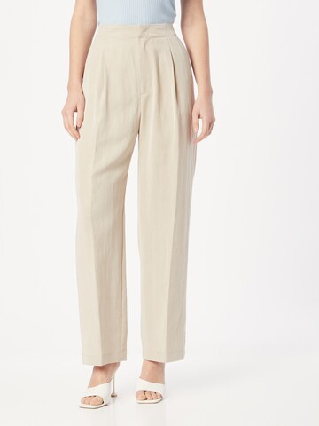 GAP Loose fit Trousers with creases in Beige: front