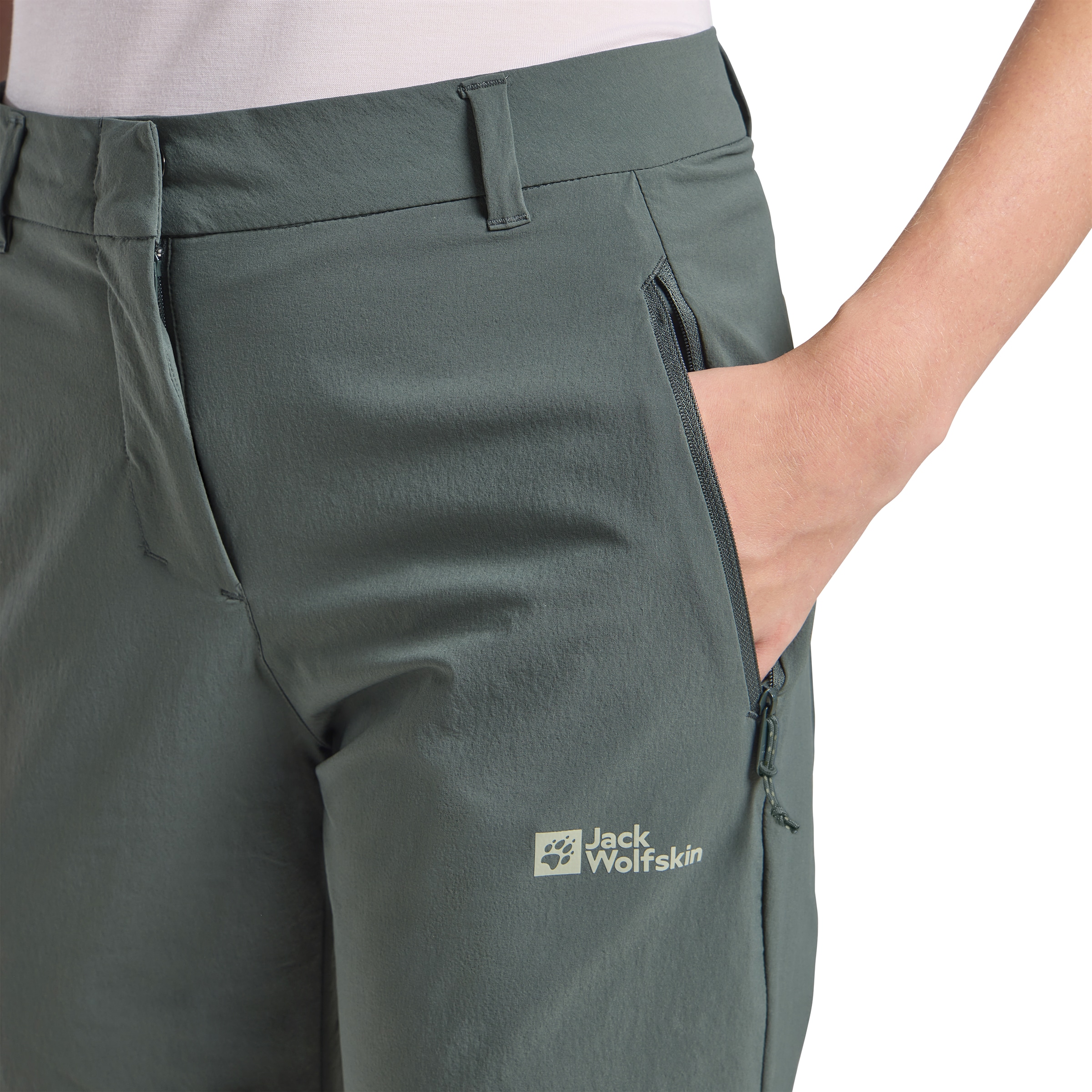 JACK WOLFSKIN Slimfit Outdoorbroek in Groen