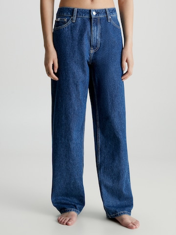 Calvin Klein Jeans Loosefit Jeans in Blauw: voorkant