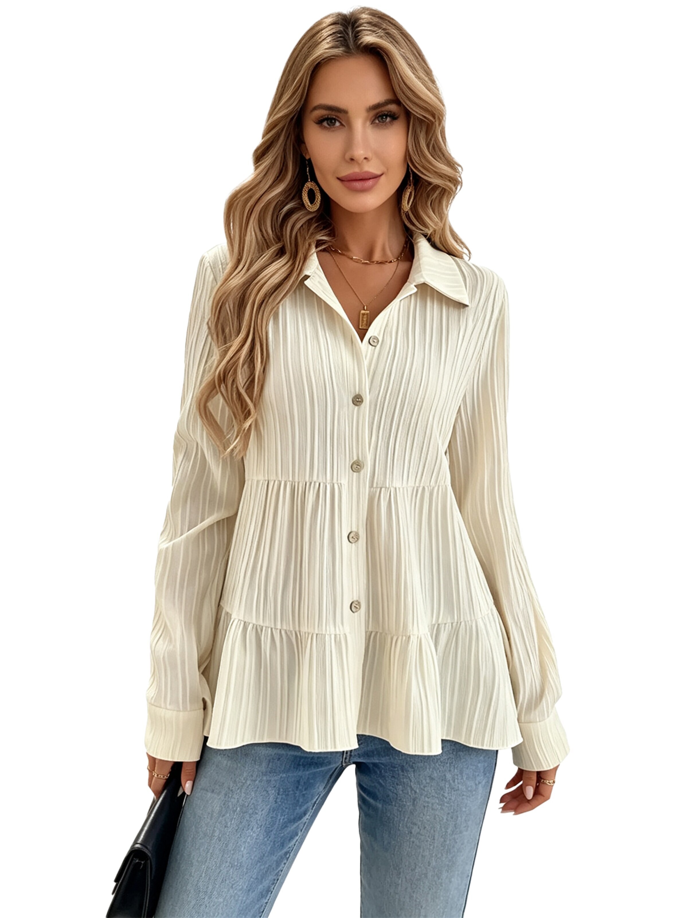 KoJooin Bluse‌‌‌‌ in XXL in beige, Produktansicht